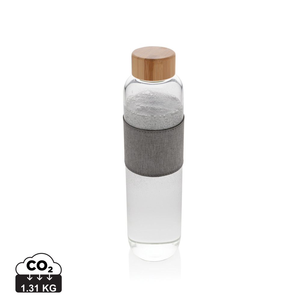 Botella Impact de vidrio de borosilicato con bambú
