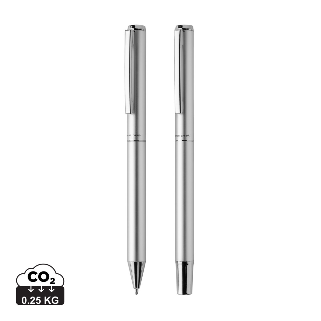 Set bolígrafos Cedar aluminio reciclado RCS Swiss Peak