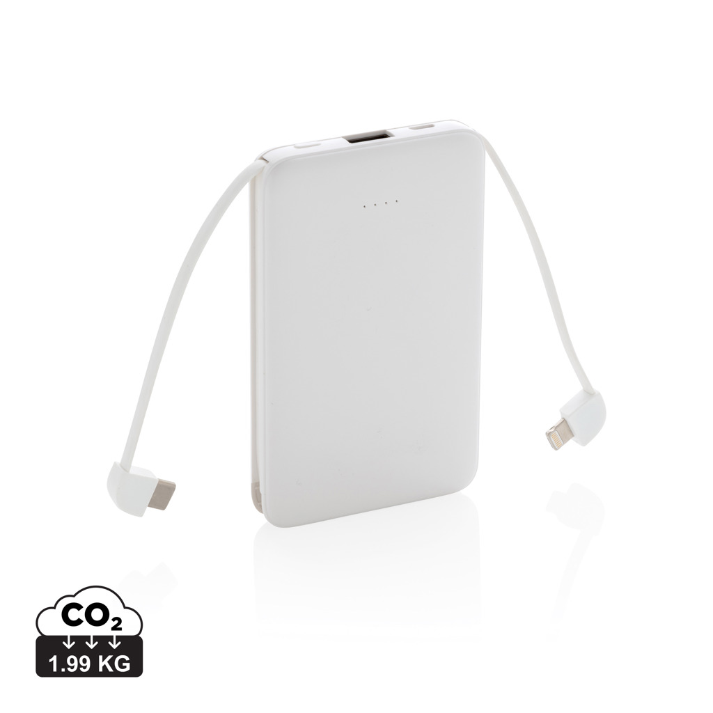 Powerbank 5.000 mAh de bolsillo con cables integrados