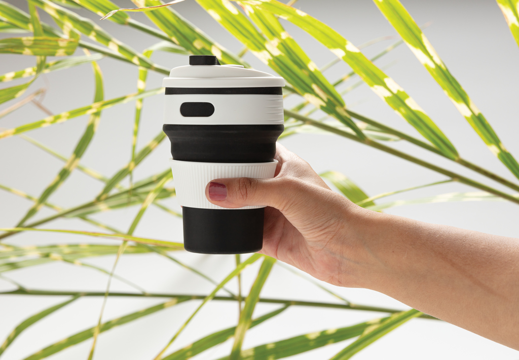 Taza plegable de silicona