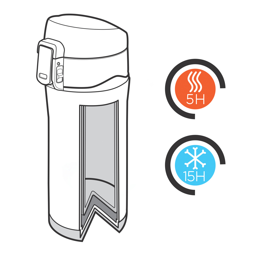 Taza al vacío de acero inoxidable reciclado RCS