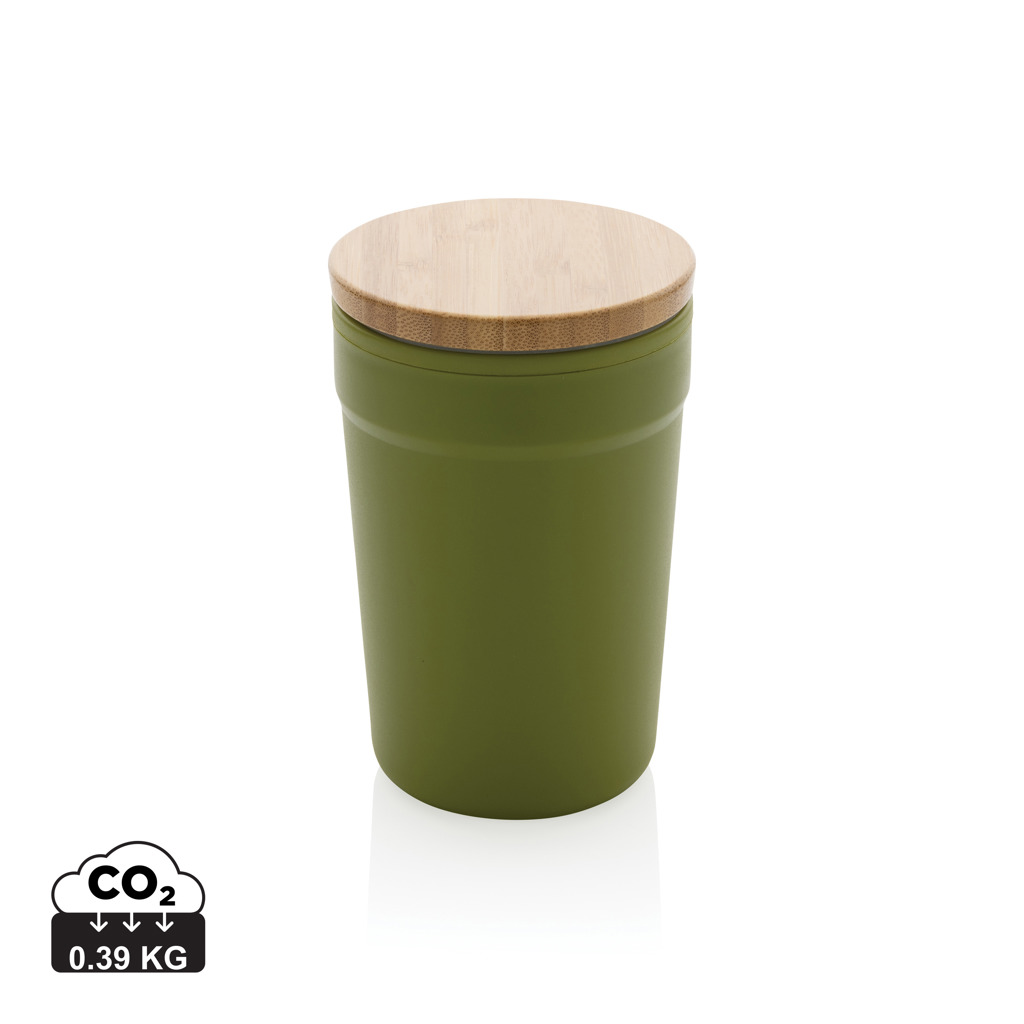 Taza GRS RPP con tapa de bambú