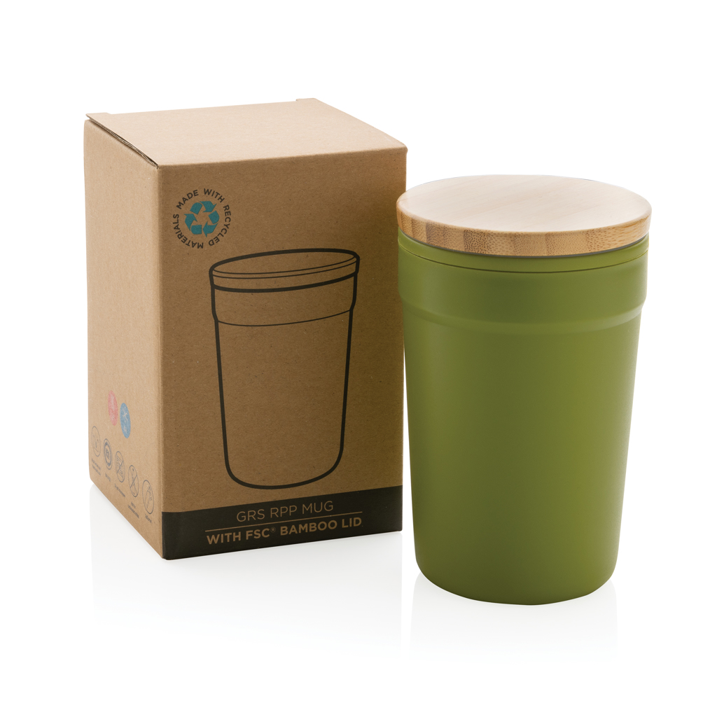 Taza GRS RPP con tapa de bambú