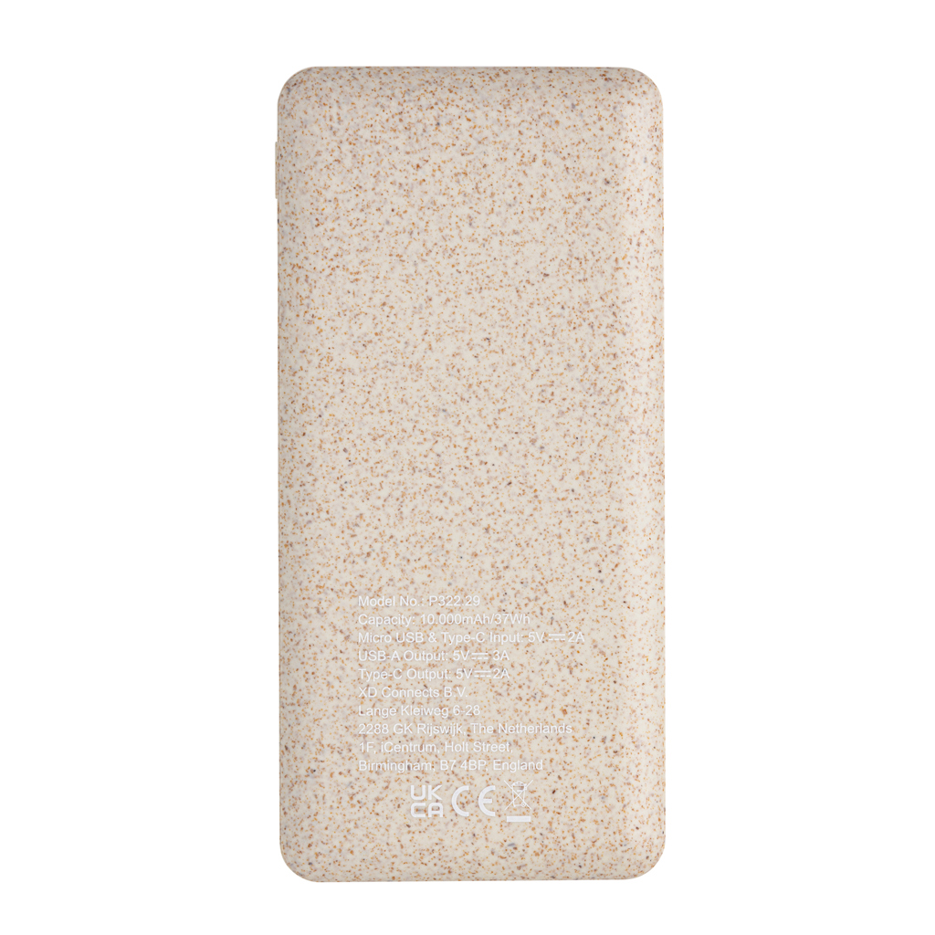 Powerbank 10.000 mAh  de paja de trigo