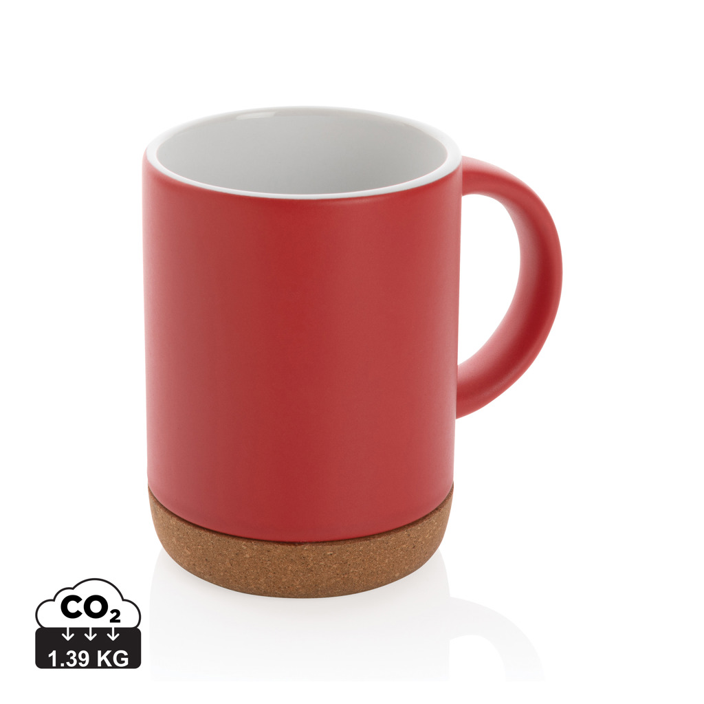 Taza de cerámica con base de corcho 280ml.