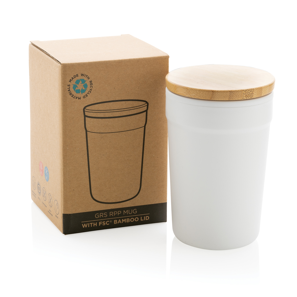 Taza GRS RPP con tapa de bambú