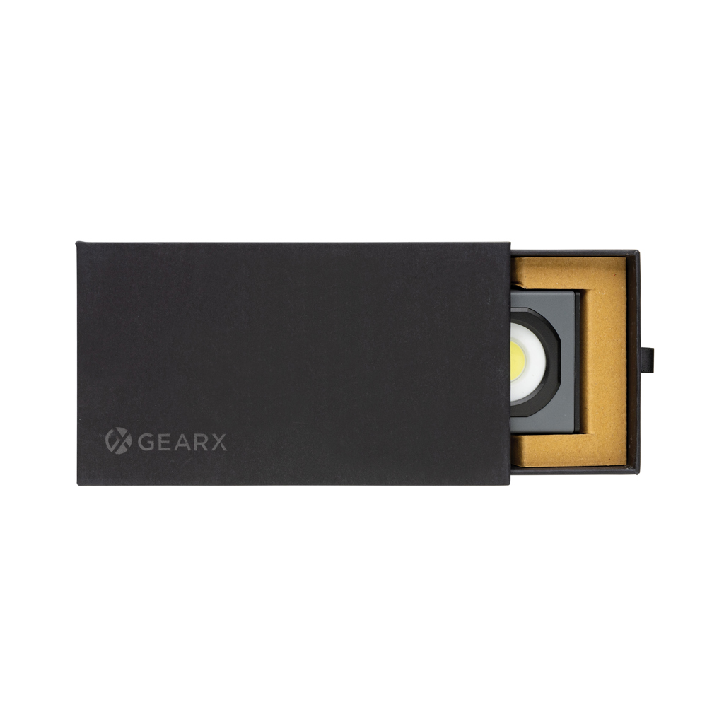 Luz de trabajo de bolsillo USB de plástico reciclado Gear X