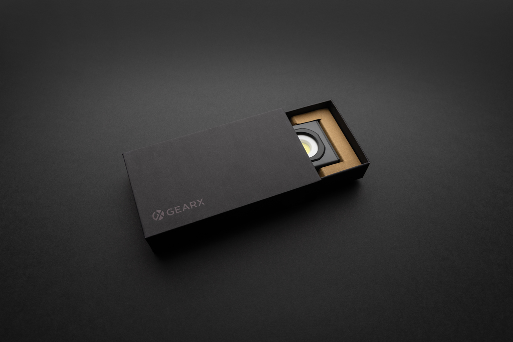 Luz de trabajo de bolsillo USB de plástico reciclado Gear X