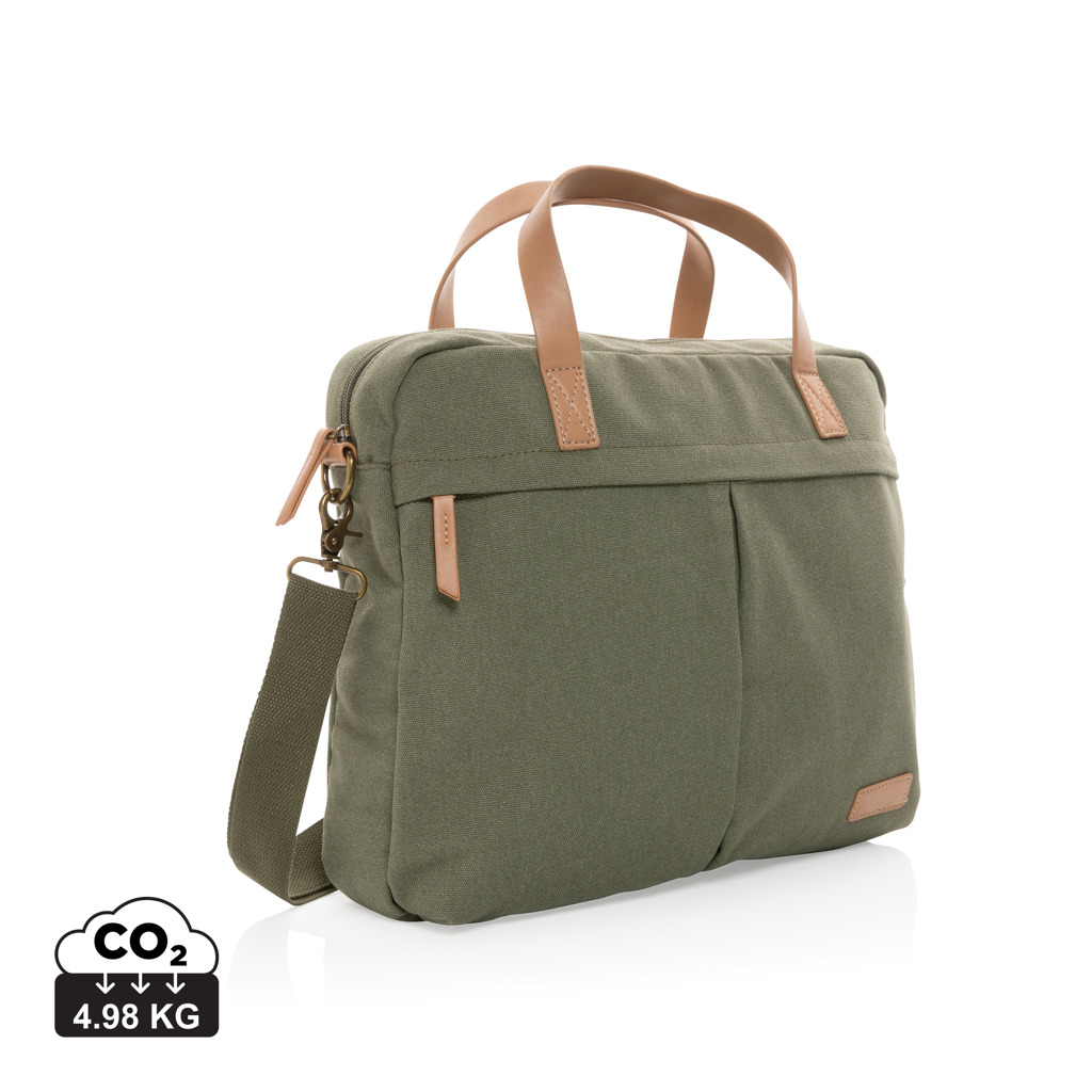 Maletín para portátil de lona reciclada Impact AWARE™ 16oz.