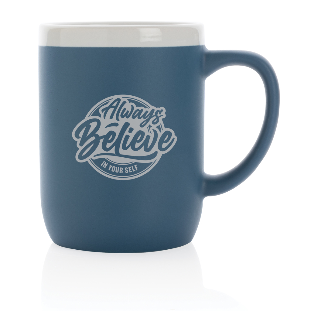 Taza de cerámica con borde blanco 300ml.