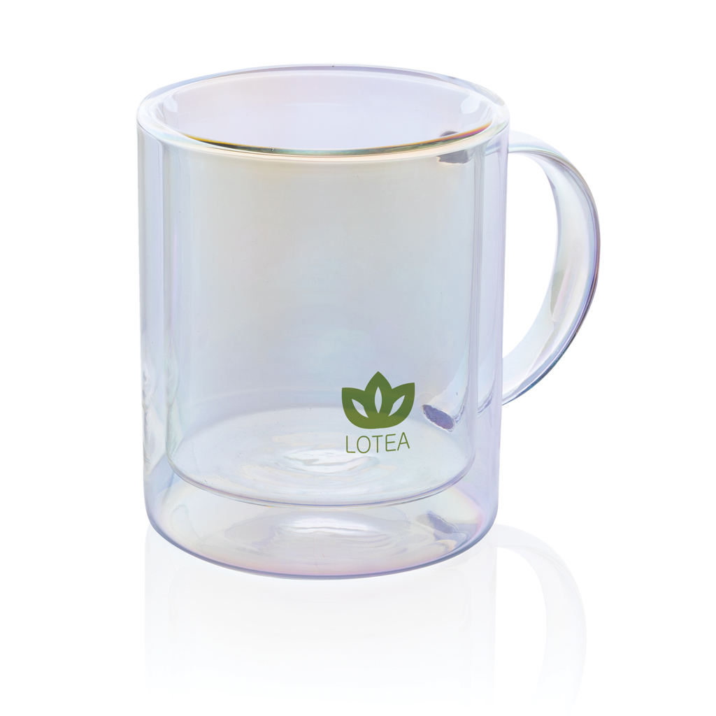 Taza de lujo de vidrio galvanizado de doble pared