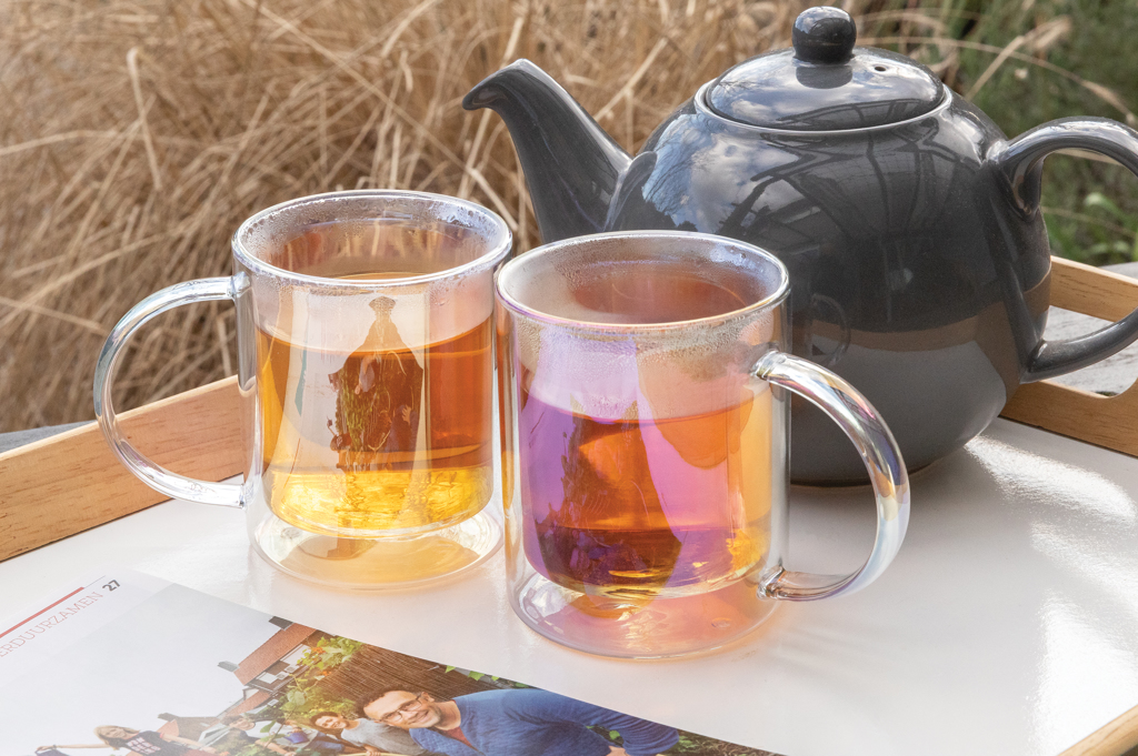 Taza de lujo de vidrio galvanizado de doble pared