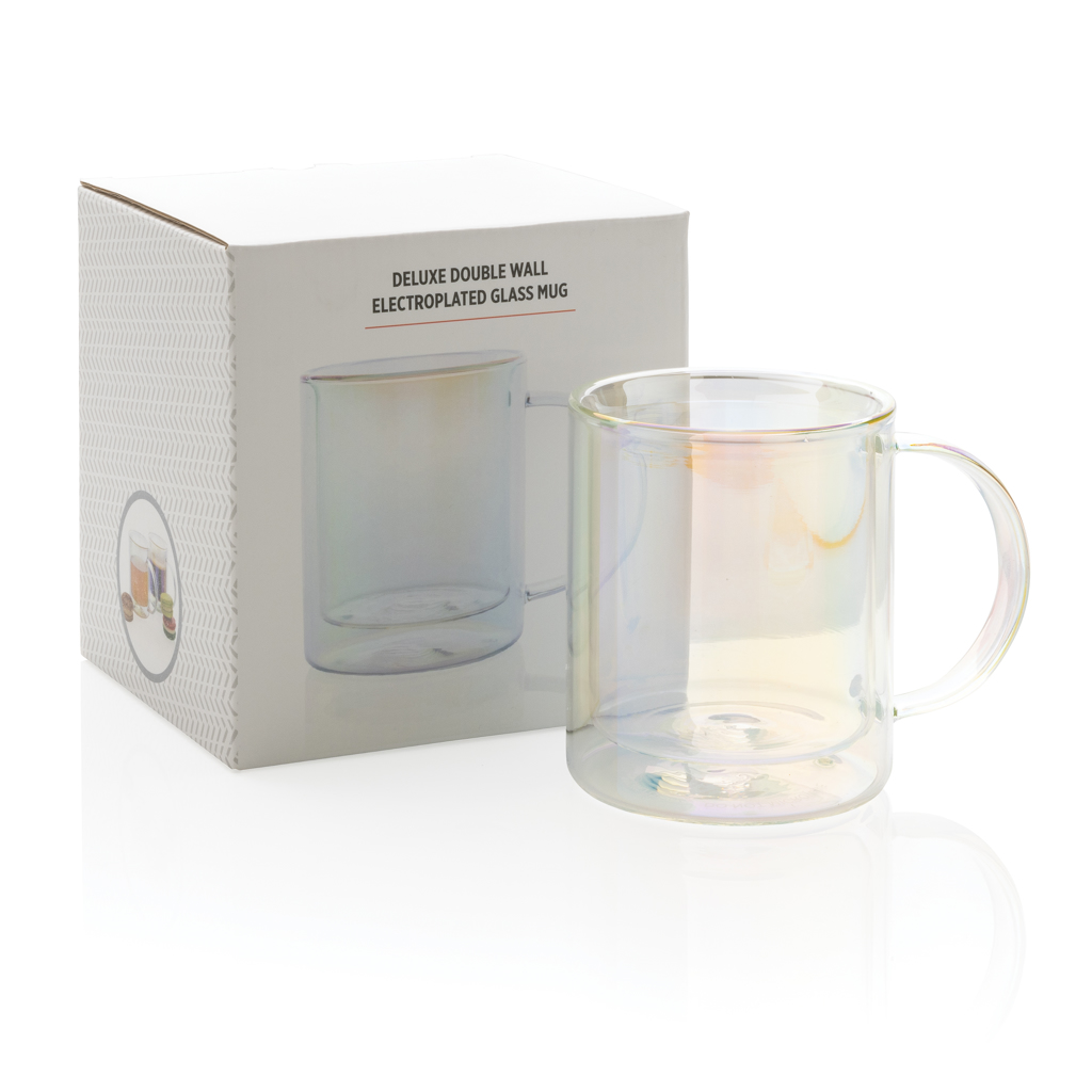 Taza de lujo de vidrio galvanizado de doble pared