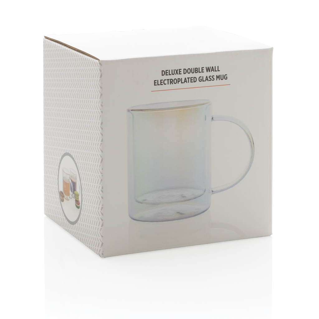 Taza de lujo de vidrio galvanizado de doble pared