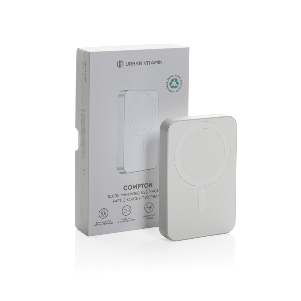 Powerbank Compton RCS plástico reciclado/aluminio10 000 mAh