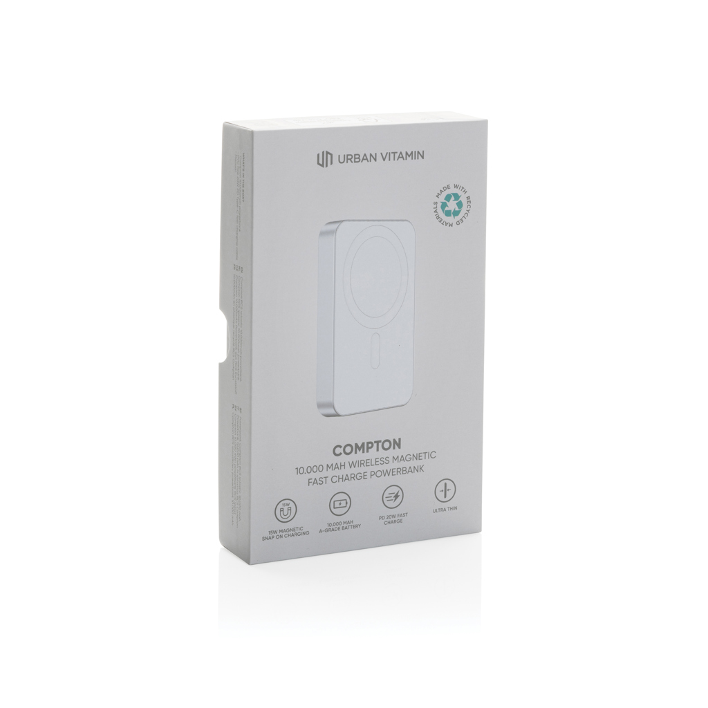 Powerbank Compton RCS plástico reciclado/aluminio10 000 mAh