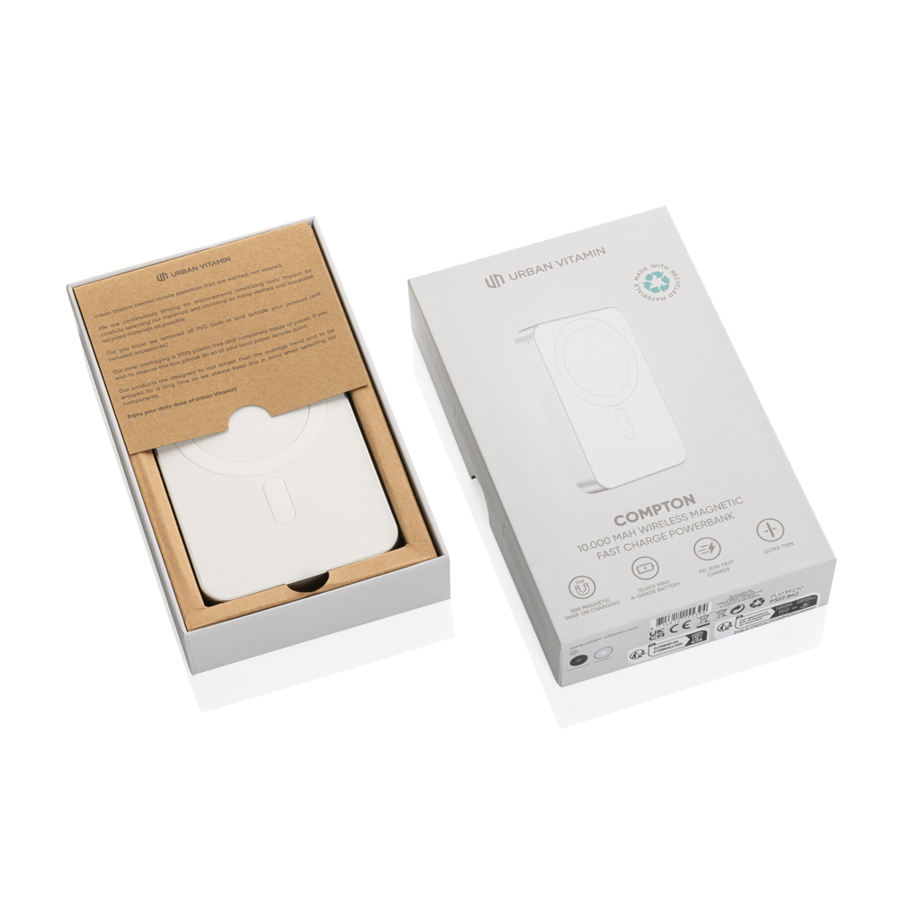 Powerbank Compton RCS plástico reciclado/aluminio10 000 mAh