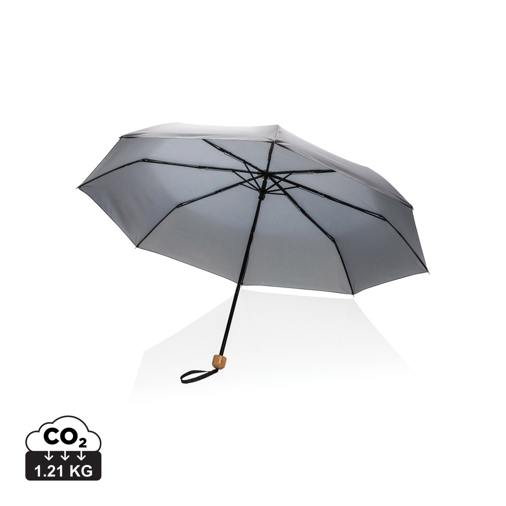 Mini paraguas RPET 190T de bambú 20.5" Impact AWARE ™