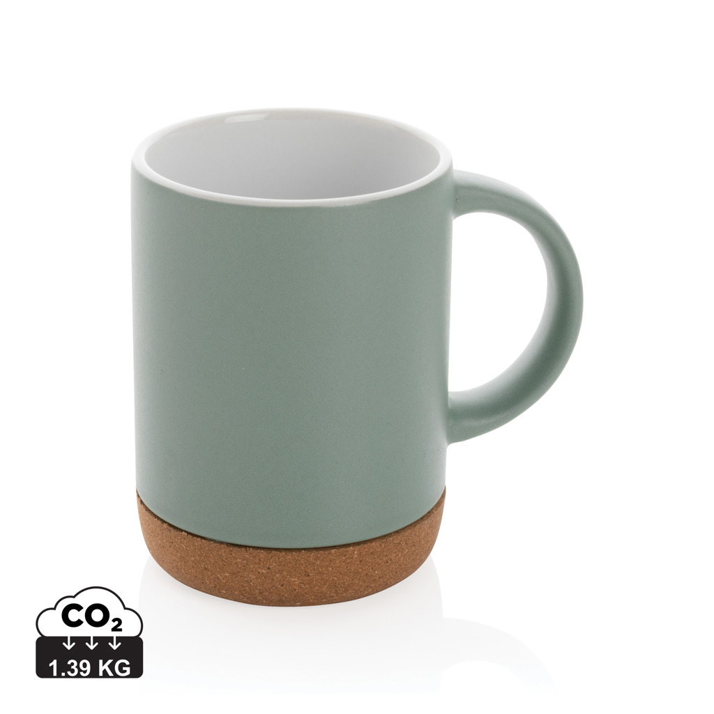 Taza de cerámica con base de corcho 280ml.