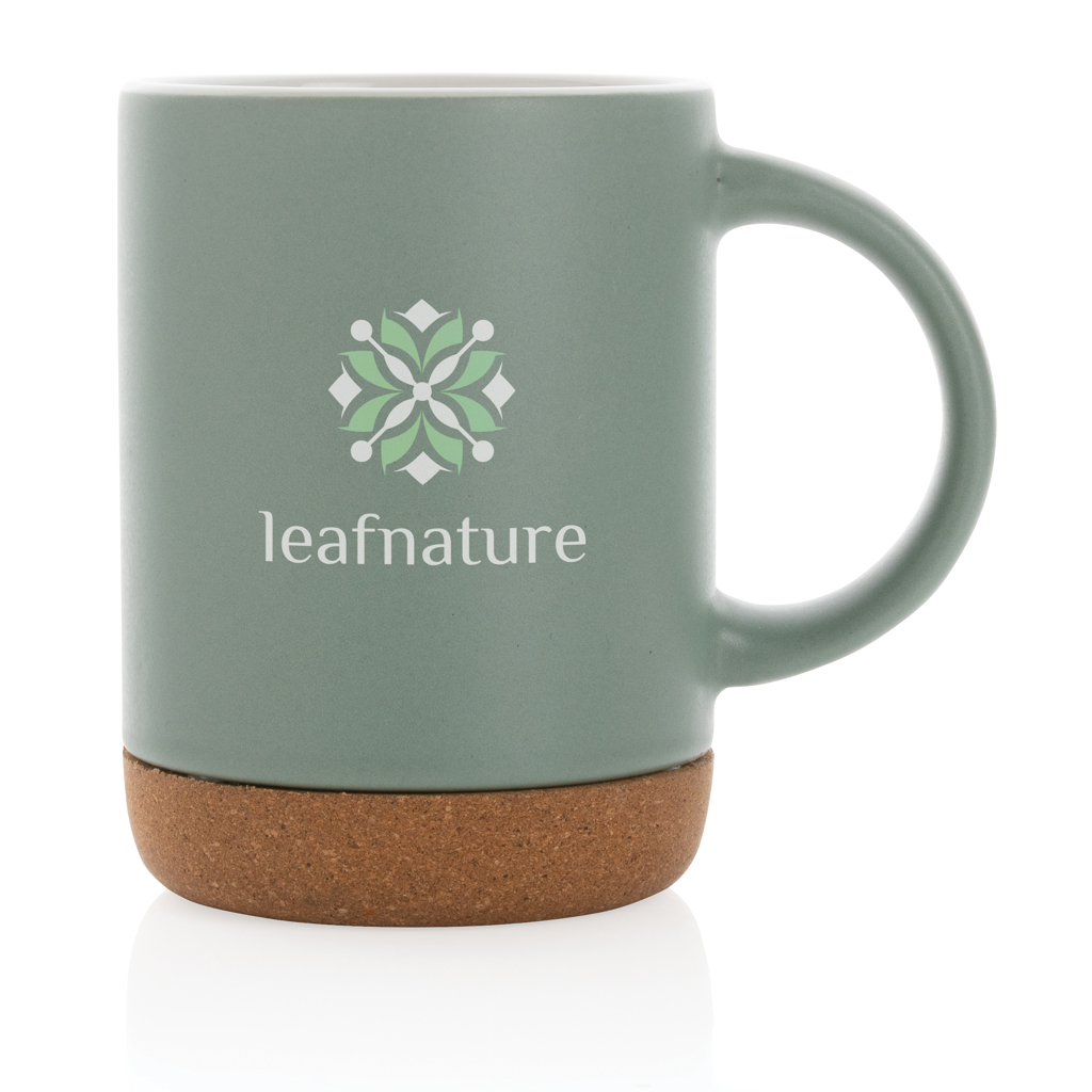Taza de cerámica con base de corcho 280ml.