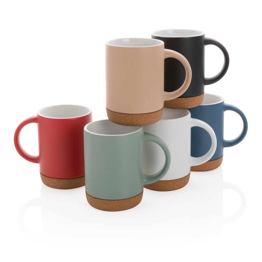 Taza de cerámica con base de corcho 280ml.