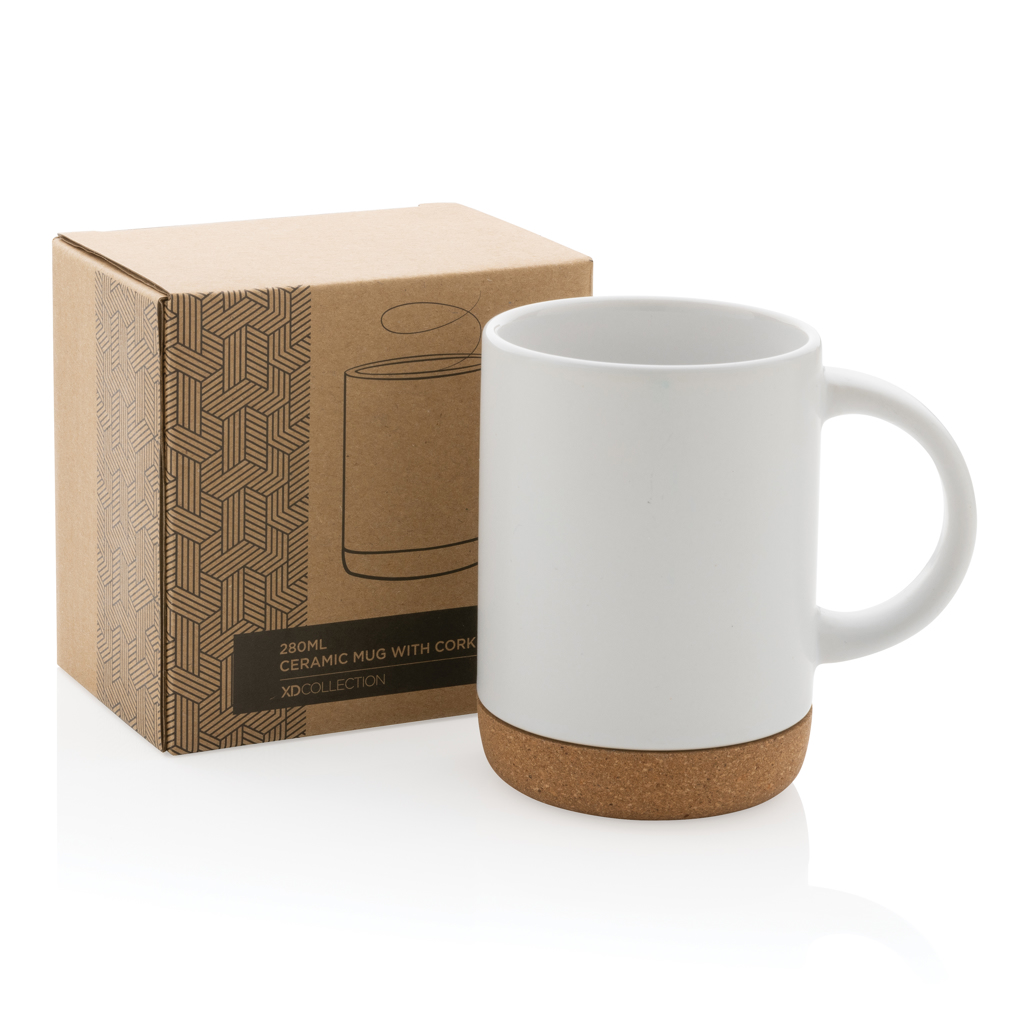 Taza de cerámica con base de corcho 280ml.