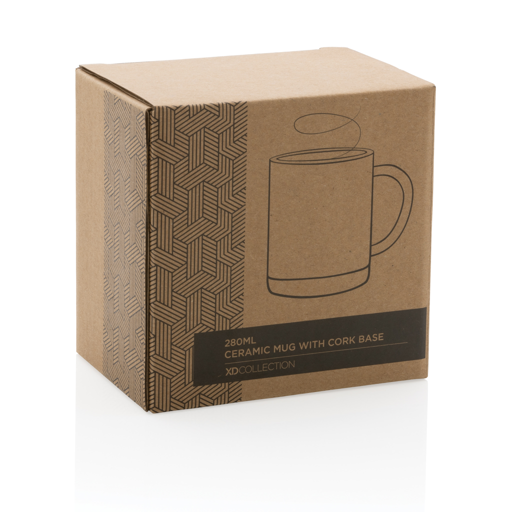 Taza de cerámica con base de corcho 280ml.