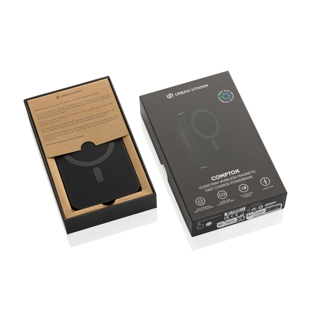 Powerbank Compton RCS plástico reciclado/aluminio10 000 mAh