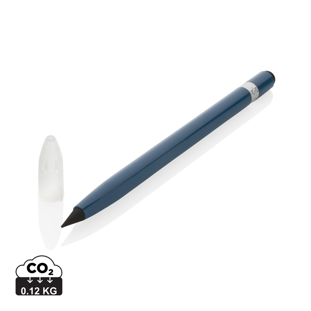 Bolígrafo sin tinta de aluminio con goma