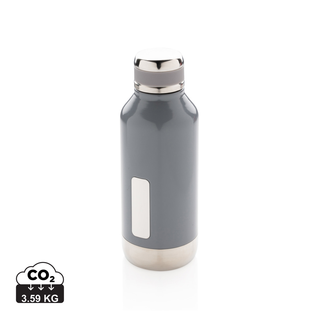 Botella al vacío antigoteo con placa para logo
