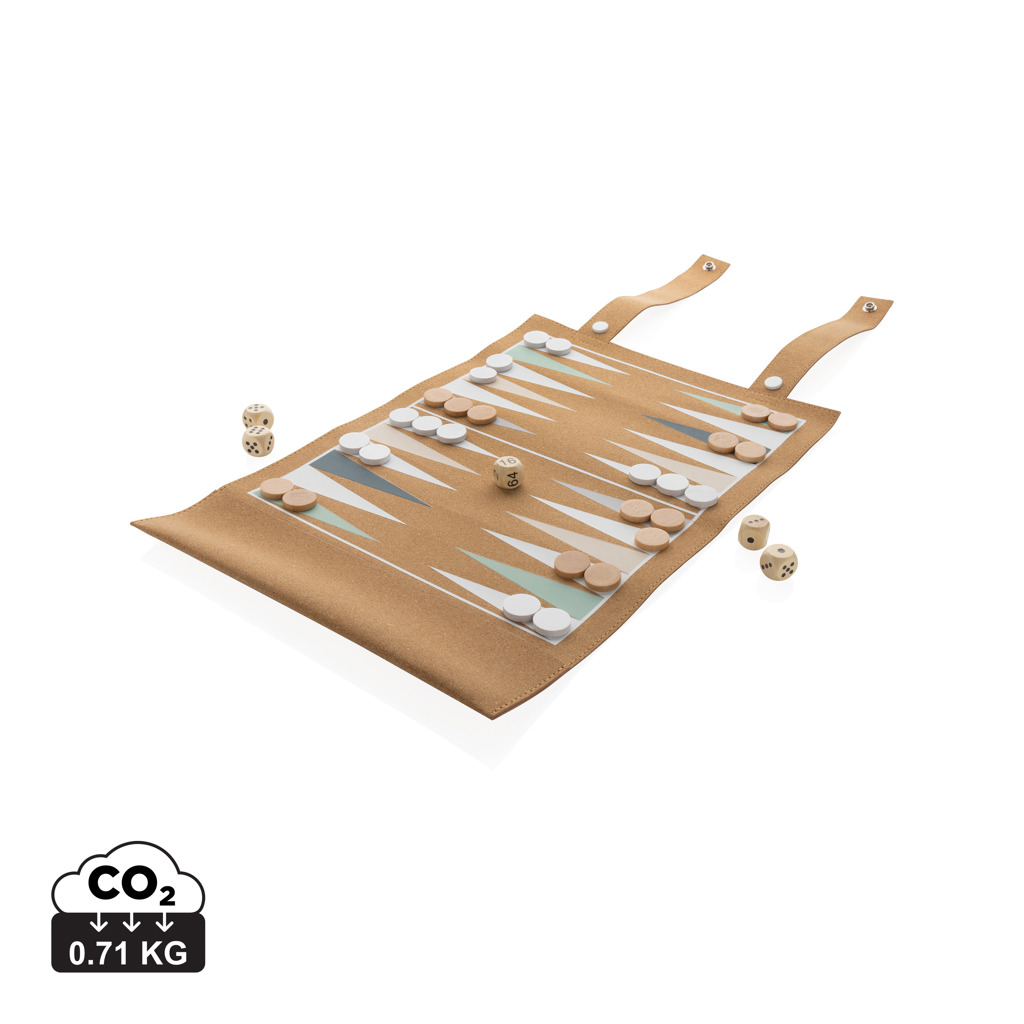 Set juegos backgammon y damas plegable Britton de corcho