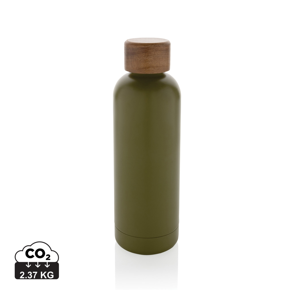 Botella Wood de acero inoxidable reciclado certificado RCS