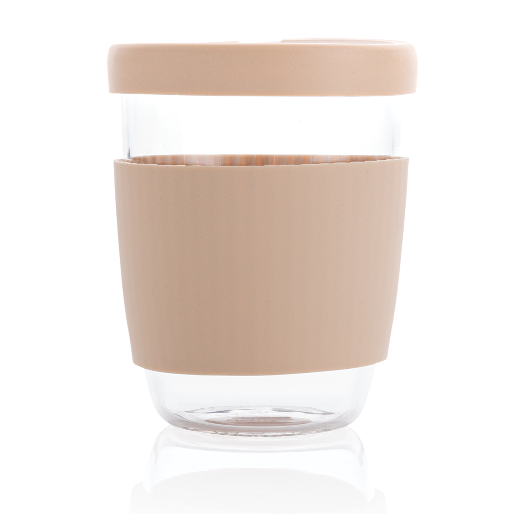 Vaso de borosilicato Ukiyo con tapa y funda de silicona