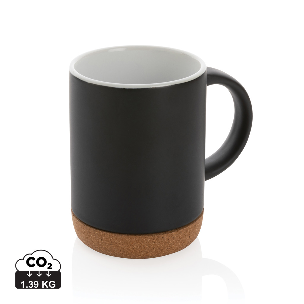 Taza de cerámica con base de corcho 280ml.