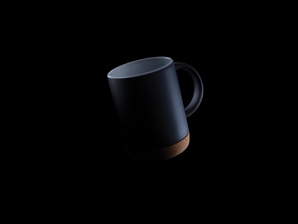 Taza de cerámica con base de corcho 280ml.