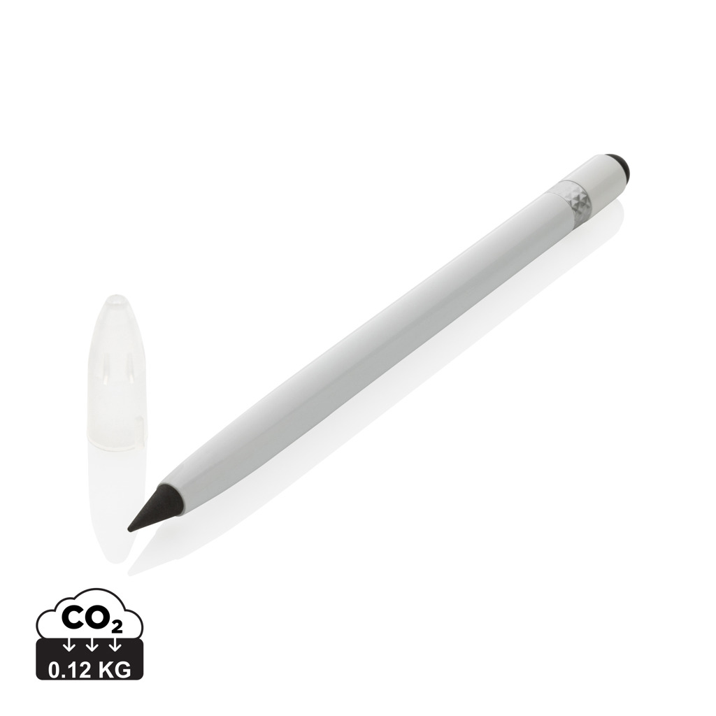 Bolígrafo sin tinta de aluminio con goma