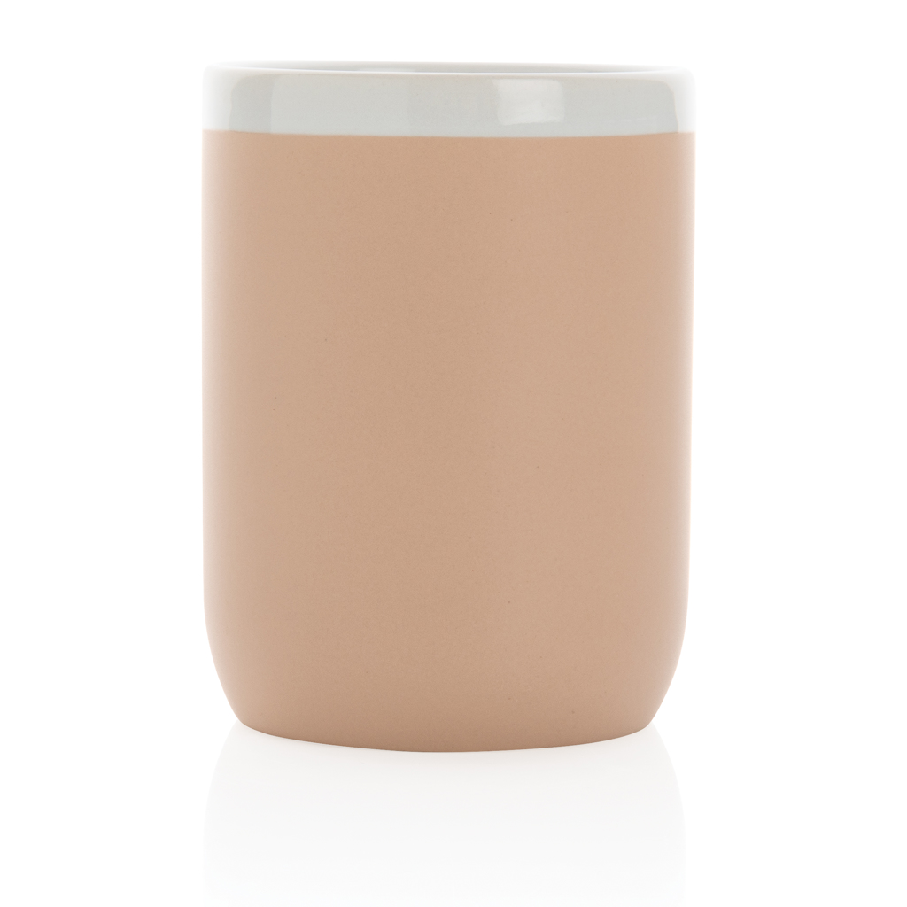Taza de cerámica con borde blanco 300ml.