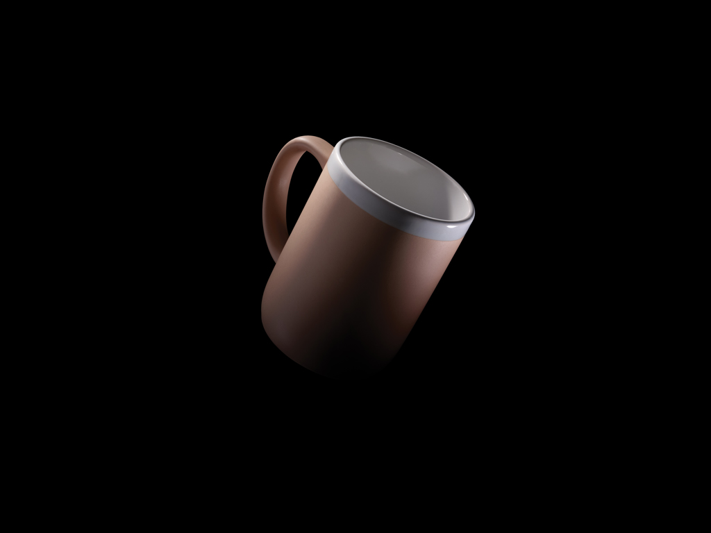 Taza de cerámica con borde blanco 300ml.