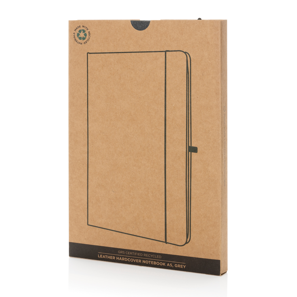 Libreta A5 de cuero reciclado de tapa dura
