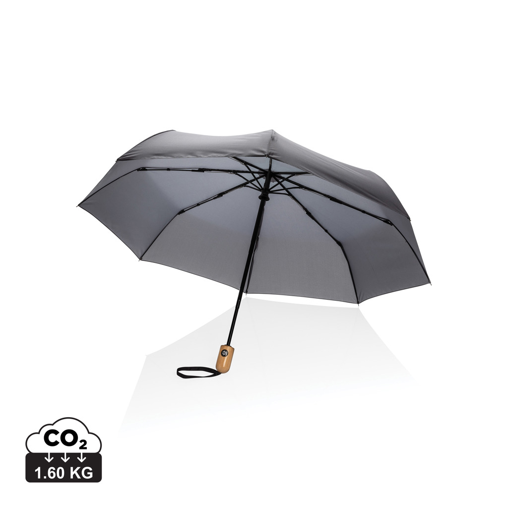 Paraguas automático RPET 190T bambú de 21" Impact AWARE ™