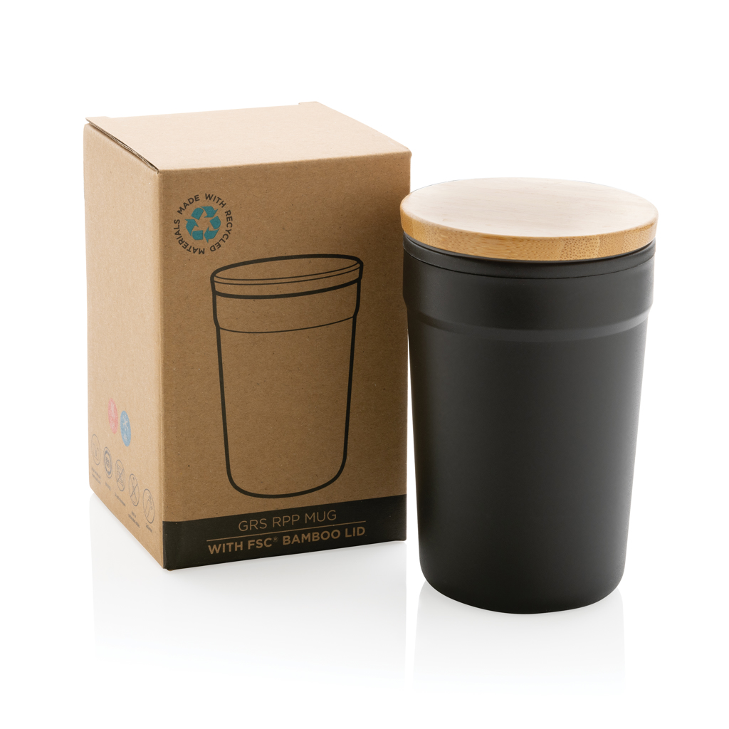 Taza GRS RPP con tapa de bambú