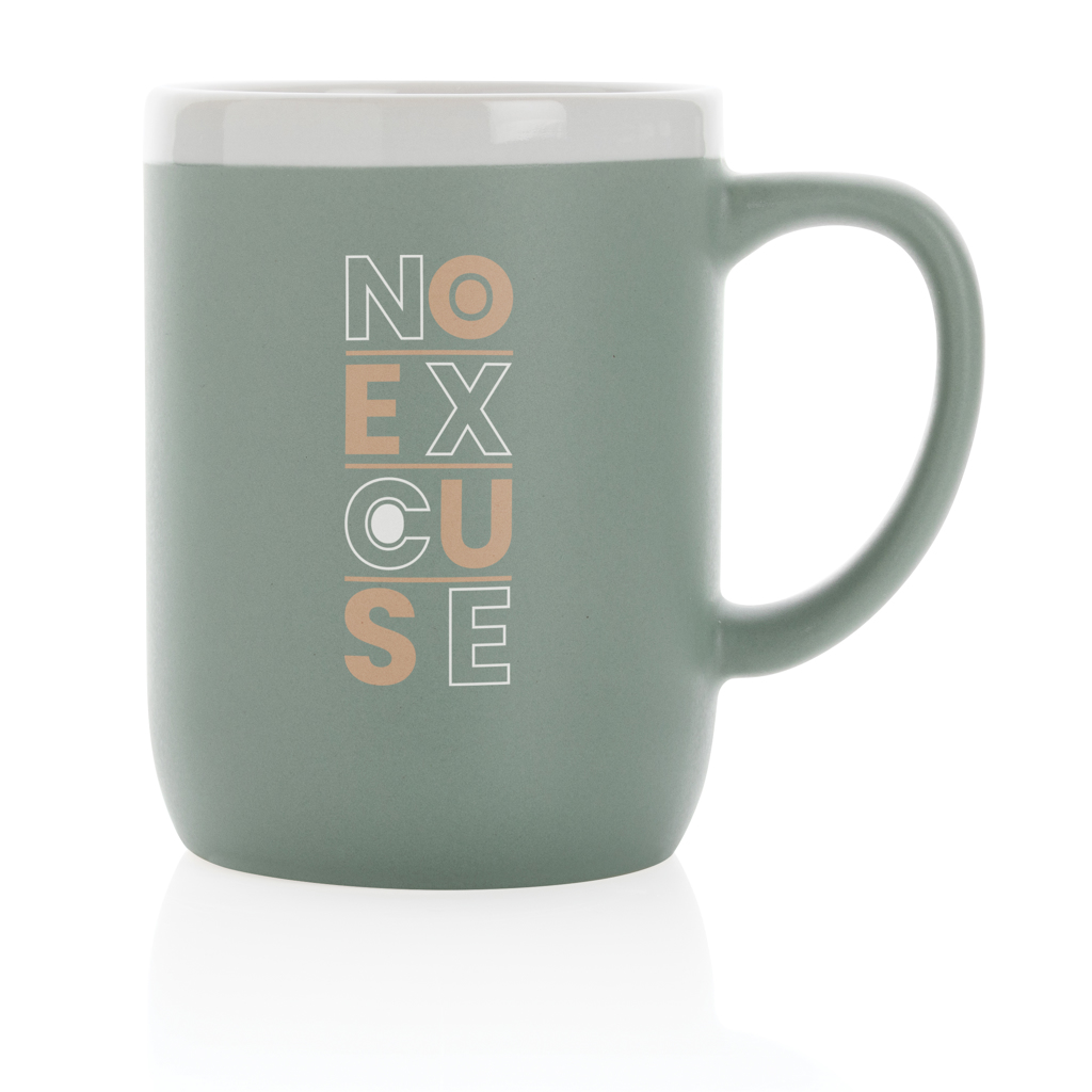 Taza de cerámica con borde blanco 300ml.