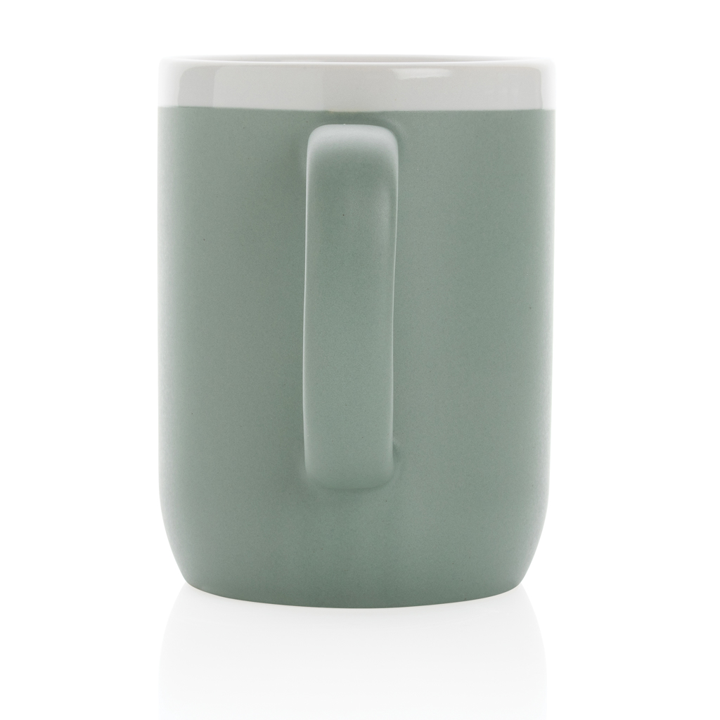 Taza de cerámica con borde blanco 300ml.