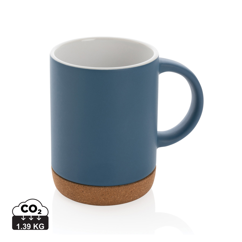 Taza de cerámica con base de corcho 280ml.