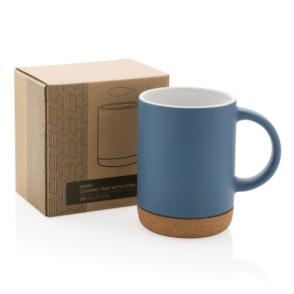 Taza de cerámica con base de corcho 280ml.