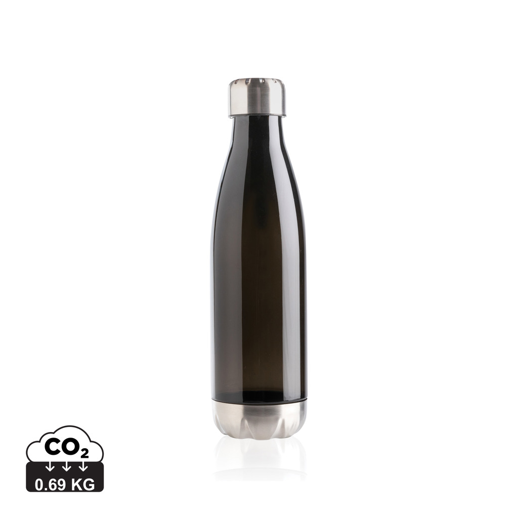 Botella de agua estanca con tapa de acero inoxidable.