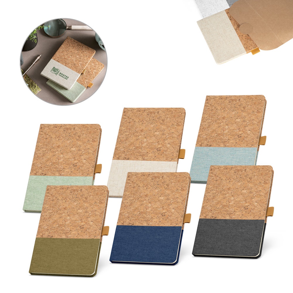 KLEE. Cuaderno A5 de corcho y lino con hojas rayadas