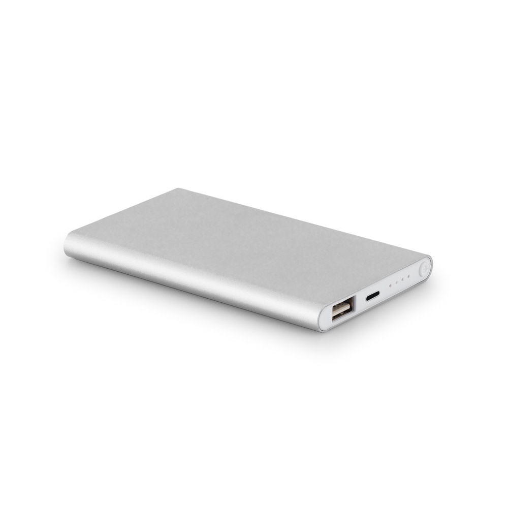 MARCET. Power bank slim 4'000 mAh, fabricado en aluminio reciclado (100% rAL) y ABS reciclado (100% rABS)