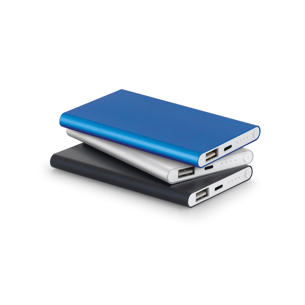 MARCET. Power bank slim 4'000 mAh, fabricado en aluminio reciclado (100% rAL) y ABS reciclado (100% rABS)