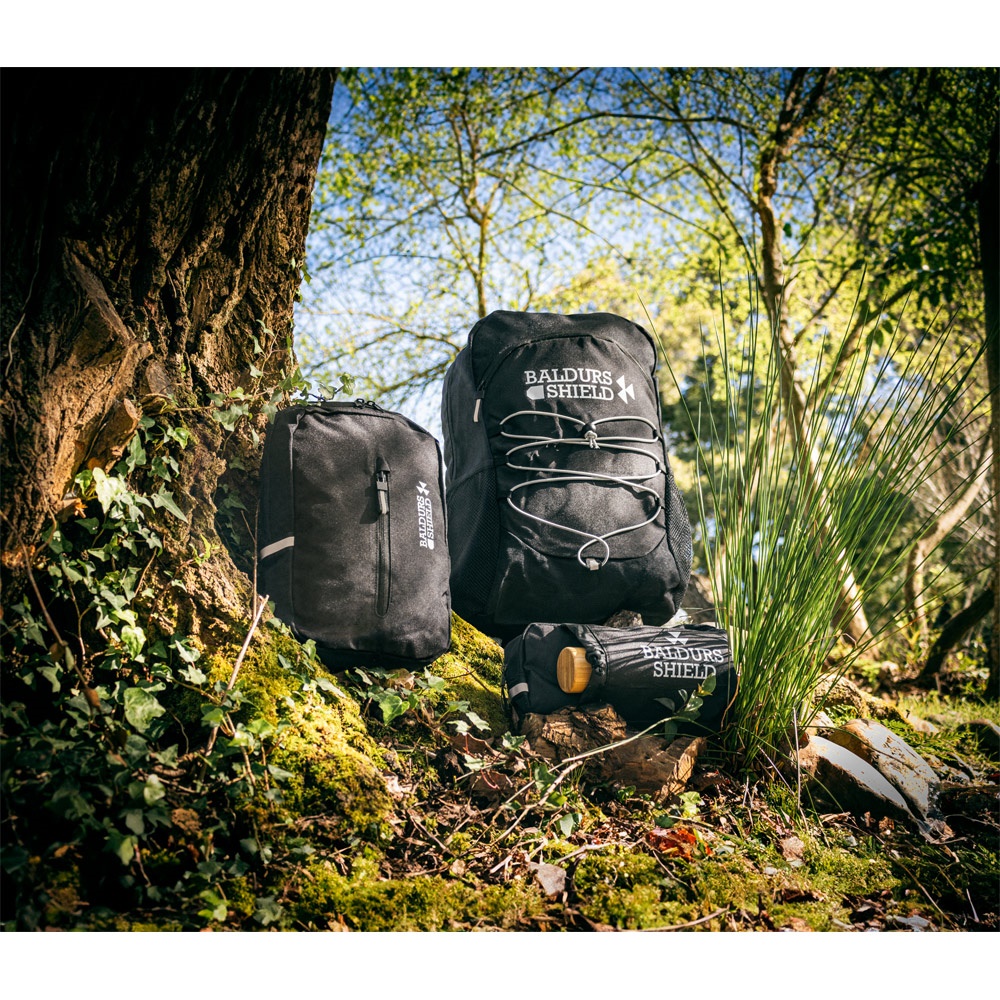 DELFOS POUCH. Riñonera 300D poliéster reciclado y 600D poliéster reciclado con elementos reflectantes